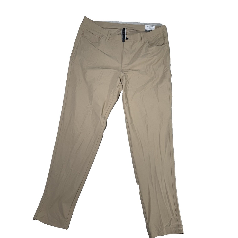 Gaiam Men's Commuter Pants Khaki athletic cozy logo athleisure NWT 36x32 MP51‎